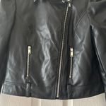 Forever 21 Vegan Leather Puff Sleeve Moto Jacket  Women's Size XS Biker Like New Photo 13