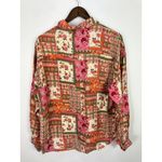 Jonathan Martin Vintage Silk Button Up Top Womens Large Pink Patchwork Boho Cottage Indie Hippie Photo 6