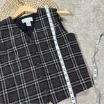 Petite Sophisticate  Vintage 90s Wool Blend Cropped Vest Plaid Academia in Gray 6 Photo 9