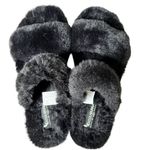 Koolaburra by Ugg  FUZZ ON FAUX-FUR SLIDE ON BLACK SANDALS Photo 10