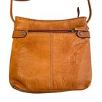 Tignanello Croc Embossed Leather Crossbody Purse Women's Tan Silver Boho Casual Photo 2