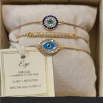 NWT 3 ARM CANDY Eye Candy Los Angeles Luxe Bracelets. Gold plated brass Photo 0