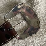 Vintage 90s Nocona Western Belt Studded Rhinestones Leather Women's‎ Medium Silver Photo 3