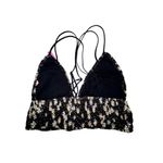 PINK - Victoria's Secret NWT Victoria Secret PINK Black Floral Strappy Bralette Photo 1