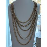 Chico's Gold Layered Necklace with Ribbon Accents Photo 4