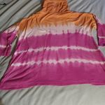 American Living  Womens T-Shirt Orange Pink Tie Dye Short Sleeve Drawstri… Photo 6