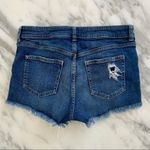 H&M Distressed Mid Waisted Dark Denim Shorts | 4 Photo 1