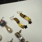 Dangle Drop Pierced Earrings Lot Of 3 Bead / Rhinestone Mix Photo 9