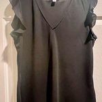 Calvin Klein  flutter sleeve top - v neck - black - size Large Photo 0