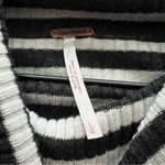 Free People  Ana’s Stripe drape neck sweater wool blend grey black ribbed y2k L Photo 6
