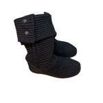 UGG Australia Black Classic CardyKnit Button Tall Boots, Size 7 Photo 3