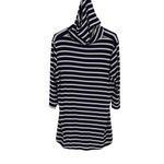 Beach Break Womens Classic Striped Hooded Tunic White‎ Navy Blue Size Large Photo 2
