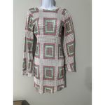 ASOS  DESIGN flare sleeve crochet mini‎ dress Pink Green Square EUC Size 4 Photo 4