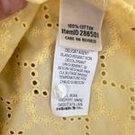 LL Bean Womens Top L Eyelet Lace Popover 100% Cotton Butter Yellow Boho Peasant Size L Photo 5