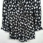 Blue Life  Womens Romper Shorts Black & White Retro Palm Tree Print Size Small Photo 2