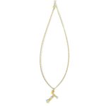 18KGP T Bamboo Initial Pendant And Necklace Gold Photo 2