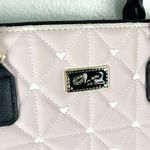 Betsey Johnson  Pink Blush Black Quilted Dome Shoulder Bag Tote Purse Photo 14