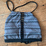 Athleta  high neck cutaway striped halter neck swim top Photo 0