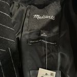 Madewell NWT $188 Oversized Blazer in Pinstripe Black Size 10 NN825 WOOL Blend Photo 8