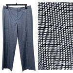 Lafayette 148 Women's Pants | Menswear | Virgin Wool Blend Navy & White Size 10 Photo 1