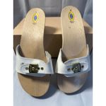 Dr . Scholls White Italian The Original Wooden Exercise Clog Sandals Size 9M Photo 2