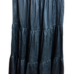 Cynthia Rowley  Black Satin Silky Tiered Maxi Skirt Elegant & Flowy 🖤 Photo 0