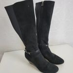 Dana Buchman Womens Boots Size 6.5 Black Suede Wedge Heel Knee High Side Zip Photo 6