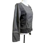 Sundance Women’s Size 14 Gray Denim Moto Jacket Asymmetrical Zip Stretch Photo 2