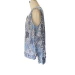 Jessica London Blue Linen Sleeveless Tunic Blouse Lace Up Detail size PLUS 16W Photo 3