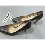 Coach Womans  Adina Size 9.5 B Gray Cracked Leather Slip On Stiletto Pumps Photo 2