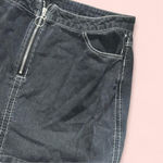 Forever 21 Mini black denim skirt with white stitching Photo 1