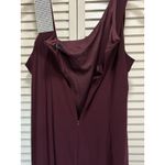Slny Burgundy Sleeveless Dress Size 16 Rhinestone Straps Lined Ruffle Back Zip Photo 5