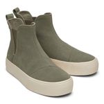 Toms NWT Fenix Platform Chelsea Vetiver Suede Sneaker Vetiver Grey Suede Sz 5 Photo 1