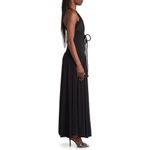 Harbison Moonbeam Cutout‎ Jersey Maxi Dress Women's Medium Black Sleeveless NWOT Photo 8
