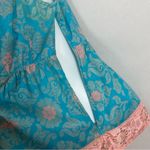 Anthropologie  Edme &‎ Esyllte Tank Top Turquoise Salmon Floral Sz 4 Empire Waist Photo 10