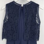 Rebecca Taylor  Refined Suiting Lace Dress Sleeveless Navy Blue Size 4 Office Photo 7