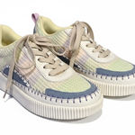 Nicole Miller Brita Mixed Media Woven Patchwork Platform Wedge Sneaker Photo 0