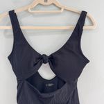 Aerie Ribbed Knot One Piece Swimsuit Full Coverage Black Small Photo 3