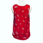 Maurice's  Red Floral Lace Up Tank Top •Size Medium Photo 4