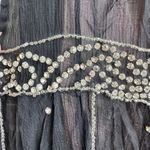 Vintage Art Deco Flapper Gatsy Sequin Jewel Black Silk Party Mini Flapper Dress Photo 3