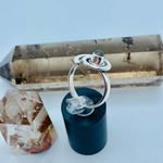 Natural Spiral Labradorite Cabochon Sterling Silver Ring Size 7.5 Silver Photo 5