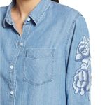 Rails ππ Denim Chambray Floral Embroidered Blouse Photo 3