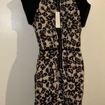 Rebecca Taylor Silk LEOPARD BLOCK Mini Dress color black & cream Size US4 new Photo 2