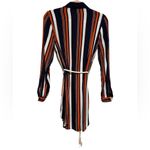 Tularosa  STRIPED LONG SLEEVE JAMES ROPE TASSEL BELT TUNIC SHIRT DRESS Photo 5