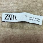 ZARA Beige Wool Long Sleeve Ribbed Knit Button Down Cardigan Sweater Top Size S Photo 2