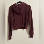 American Eagle  Cropped Maroon Burgundy Thermal Hoodie M Photo 3