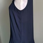 Philosophy Oversized Chiffon Deep Navy Blue Tank Blouse with Raw Hemline Photo 4
