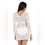 La Blanca Waverly Covers Crochet V-Neck Tunic Cover Up - Ivory,Size Medium, $129 Photo 2