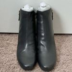 Isaac Mizrahi Live! Gray Suede and Leather Wedge Ankle Boot Kierra Zipper sz 10 Photo 1