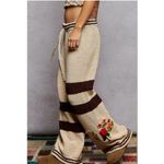 POL  Floral Embroidered Stretchy Waist Color Block Wide Leg Pants Size Large NWOT Photo 1